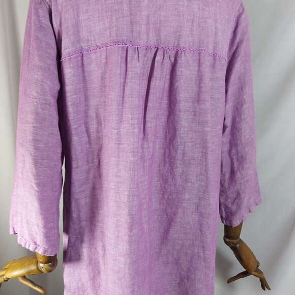 Purple linen top. Eddie Bauer. Size L. - Picture 1 of 3